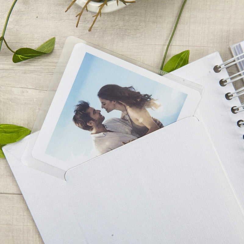 Gearchic 8 x 8 Inch Small DIY Scrapbook Photo Album with Window Design Cover 80 Pages Craft Paper Memory Book for Weeding Family Travel and Baby (White) - Image 4